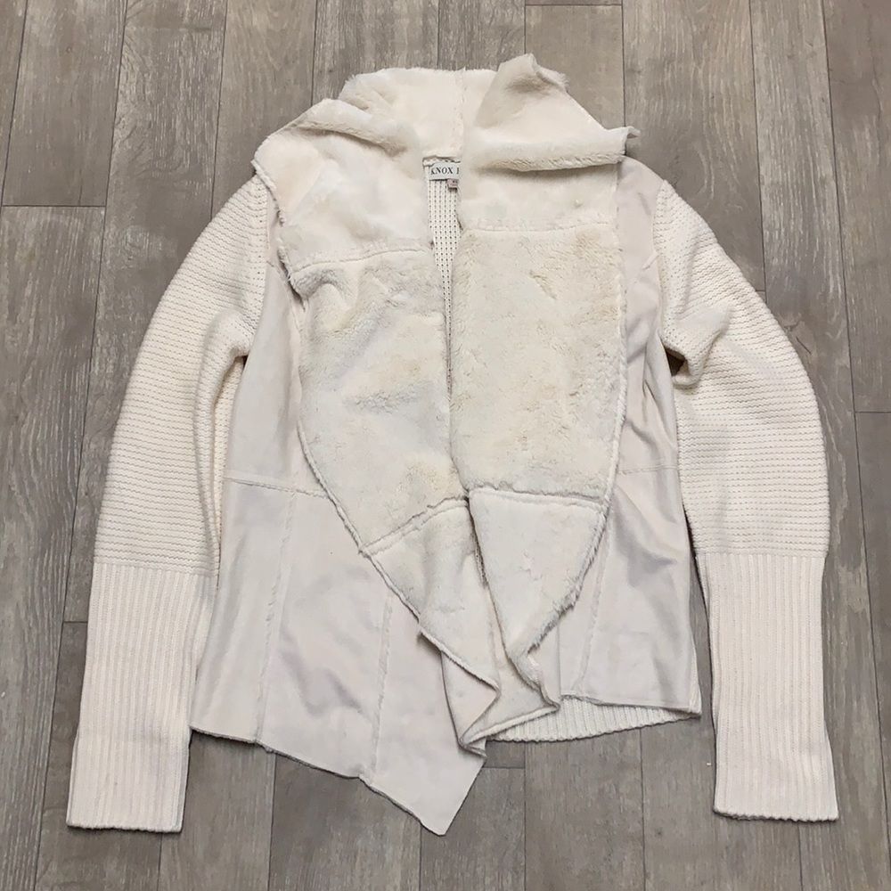 Knox Rose Faux Fur Suede Cardigan Sweater